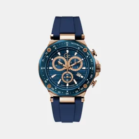 Men Blue Silicon Chronograph Watch Y81007G7MF