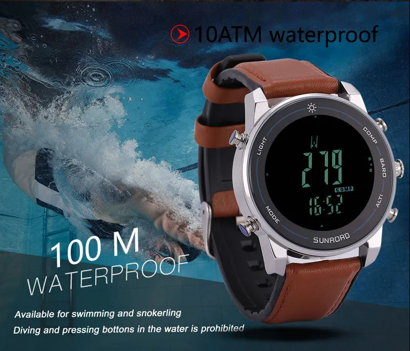 Men's Fishing Pressure Thermometer Waterproof Watch