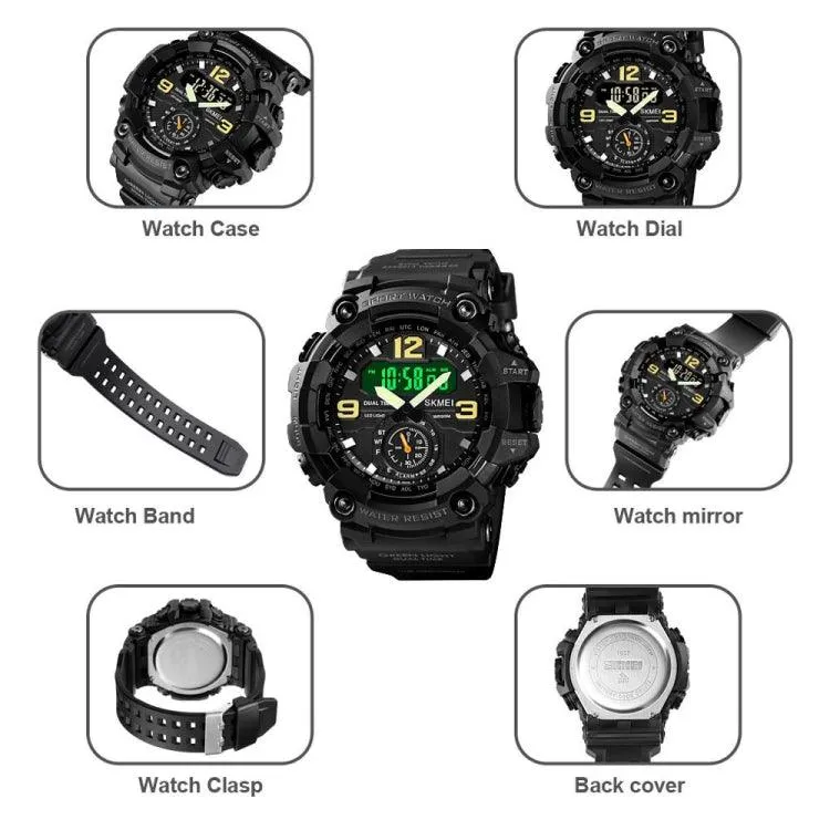 Men's SKMEI 1637 Large Dial Sports Watch - Shockproof Digital Display for Outdoor Adventures