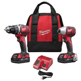 Milwaukee Cordless Combo Set,2 Pc, Compact Drill And Impact Driver