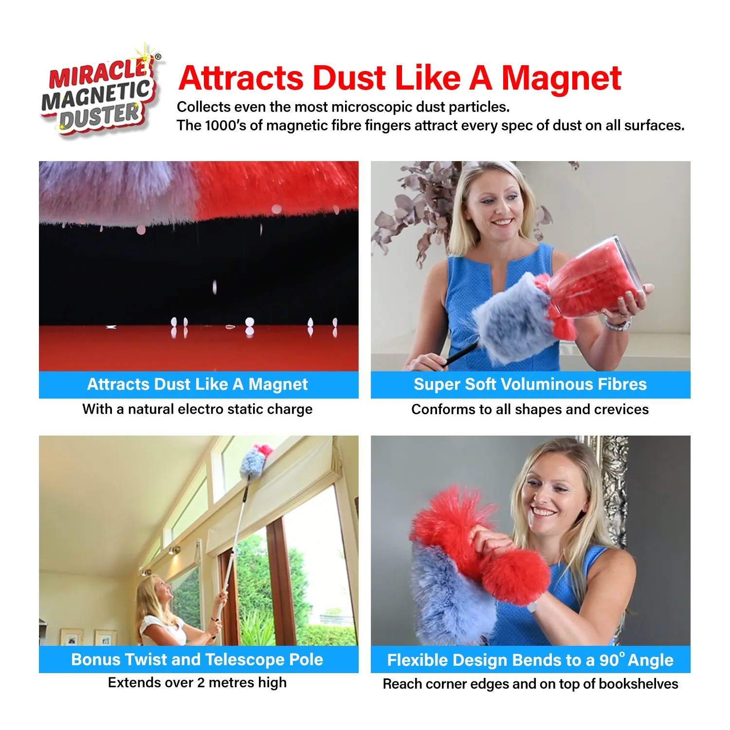 Miracle Magnetic Duster®   Telescopic Extension Pole