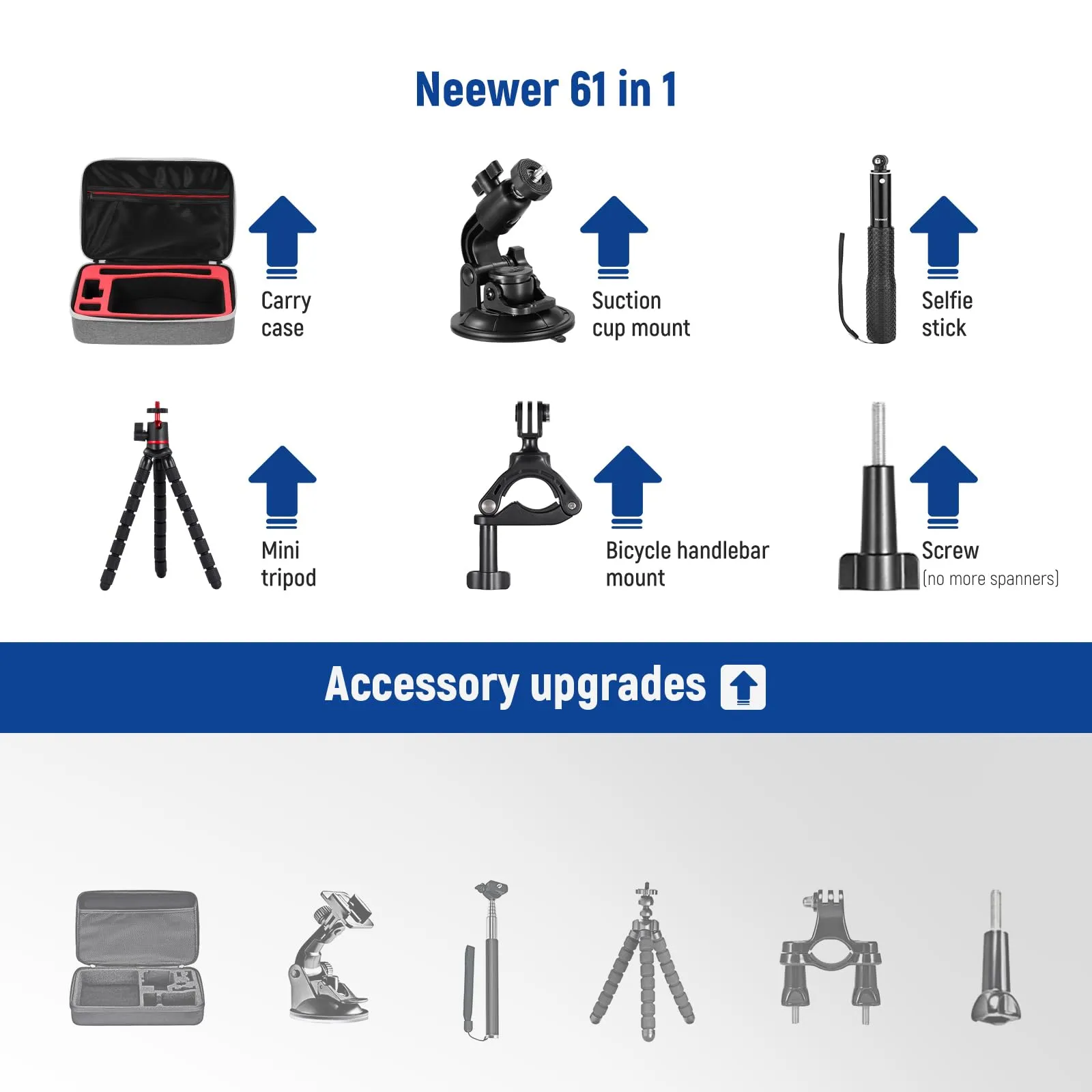 NEEWER 61 in 1 Action Camera Accessory Kit