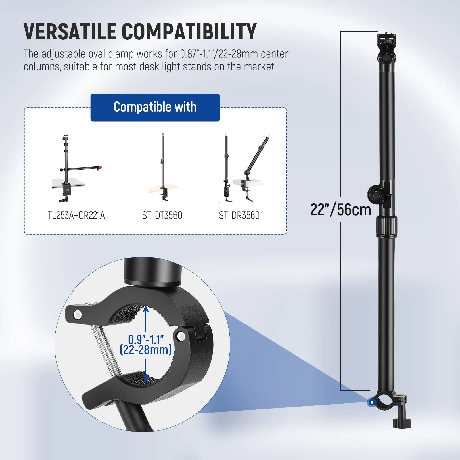 NEEWER DS009 Overhead Camera Mount Arm with Phone Clip