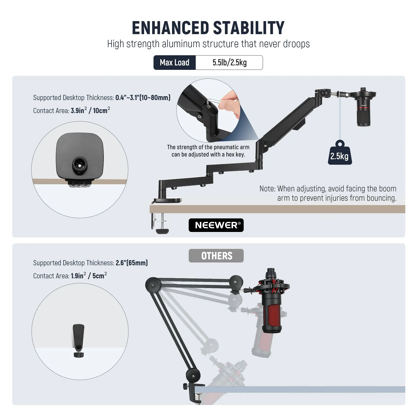 NEEWER MS002 Low Profile Mic Arm Desk Mount