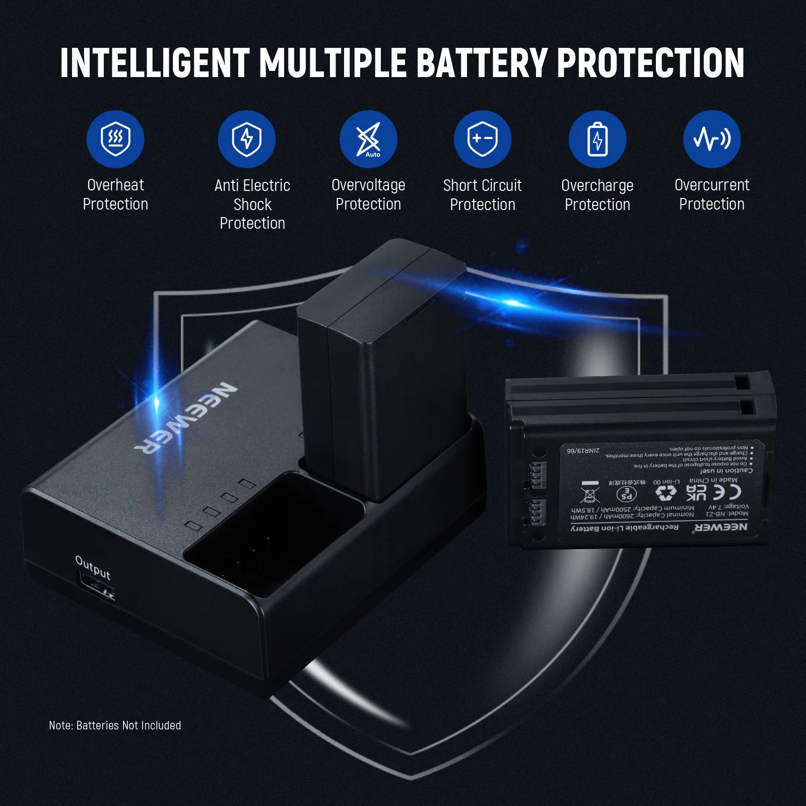 NEEWER NC2-Z1 Dual Slot Battery Charger Kit for Z2 Z1 Z760 Z880