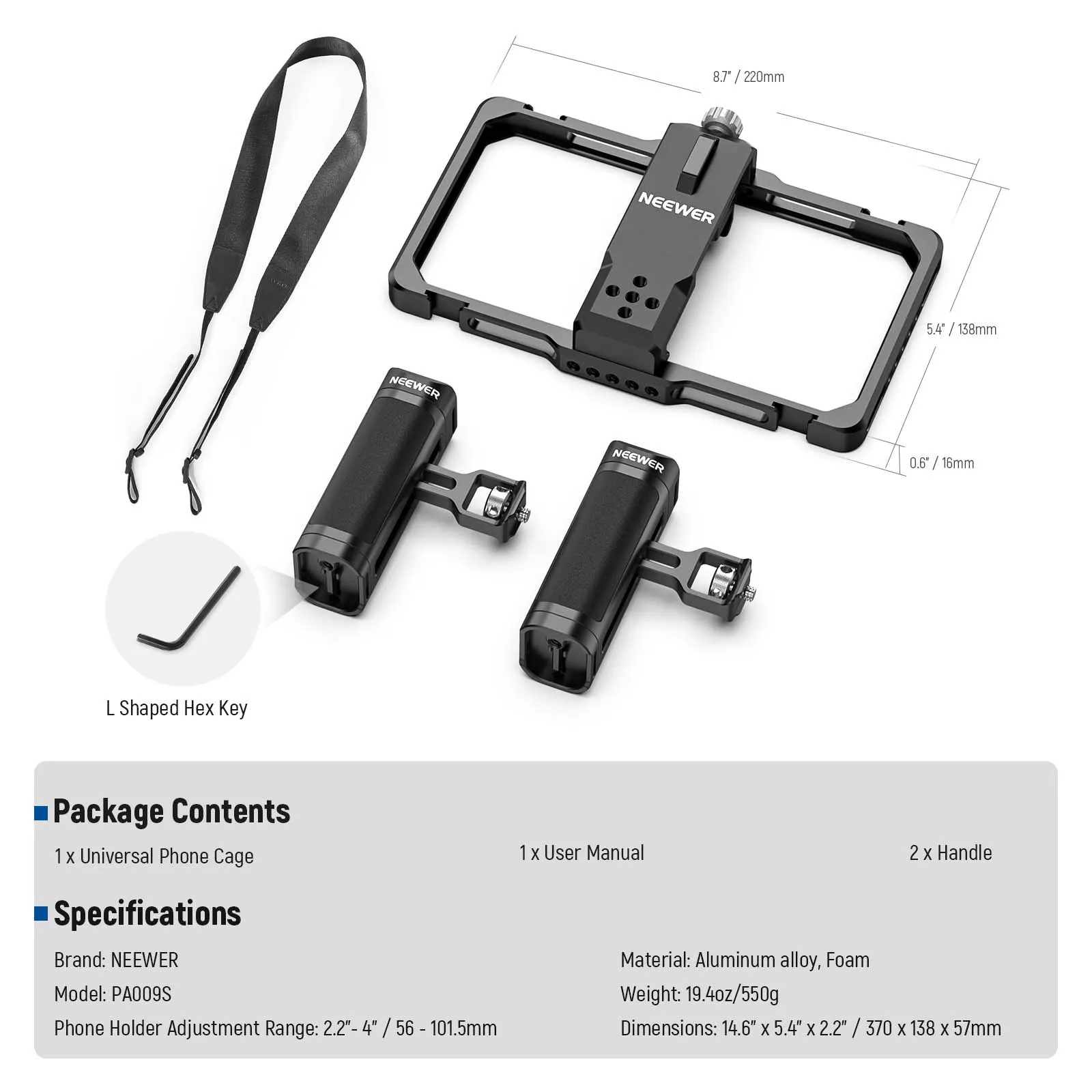 NEEWER PA009S Smartphone Video Rig