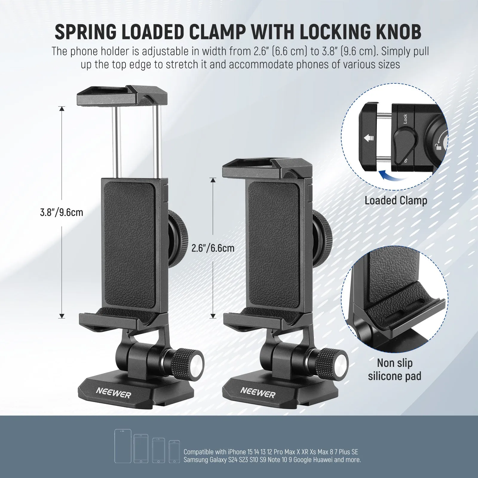 NEEWER SP-18 Phone Tripod Mount Adapter with Arca Type QR Base