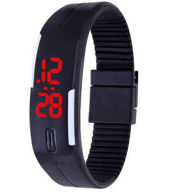 New Arrival! Fashion Sport LED Watches Candy Color Silicone Rubber Touch Screen Digital Watches Waterproof Bracelet Wristwatch