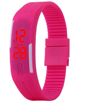 New Arrival! Fashion Sport LED Watches Candy Color Silicone Rubber Touch Screen Digital Watches Waterproof Bracelet Wristwatch