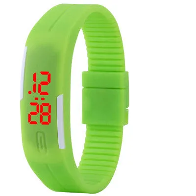 New Arrival! Fashion Sport LED Watches Candy Color Silicone Rubber Touch Screen Digital Watches Waterproof Bracelet Wristwatch