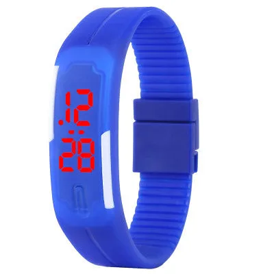 New Arrival! Fashion Sport LED Watches Candy Color Silicone Rubber Touch Screen Digital Watches Waterproof Bracelet Wristwatch