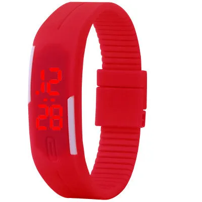 New Arrival! Fashion Sport LED Watches Candy Color Silicone Rubber Touch Screen Digital Watches Waterproof Bracelet Wristwatch