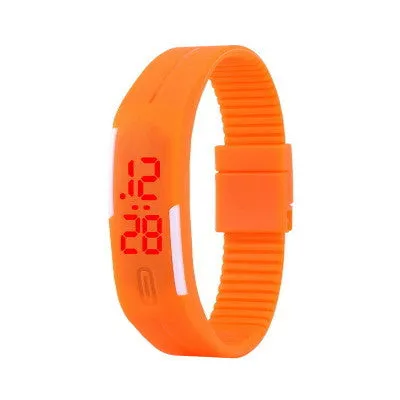 New Arrival! Fashion Sport LED Watches Candy Color Silicone Rubber Touch Screen Digital Watches Waterproof Bracelet Wristwatch