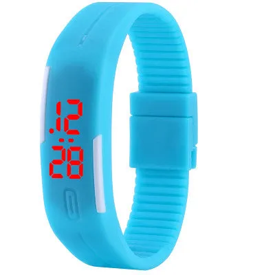 New Arrival! Fashion Sport LED Watches Candy Color Silicone Rubber Touch Screen Digital Watches Waterproof Bracelet Wristwatch