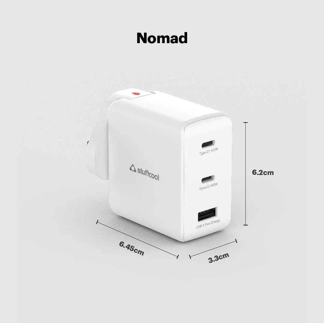 Nomad 102W GaN Charger With World Travel Plugs