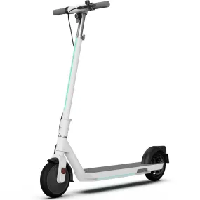 OKAI NEON Electric Scooter with Atmospheric Lights - 25 Miles Range & 15.5 Mph - Lightweight Folding Commuter E Kick Scooters for Adults (White)