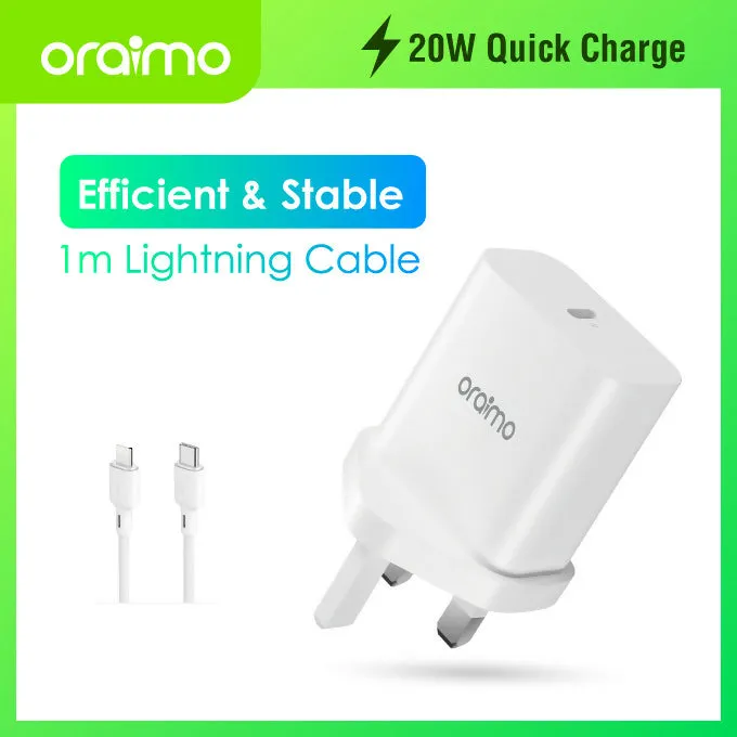 Oraimo PowerCube 20 20W Wall Charger Kit Type c to lightning