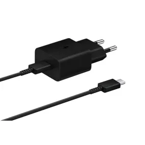 Original Samsung Power Fast Charger 15W Vægoplader m. USB-C til USB-C Kabel - Sort