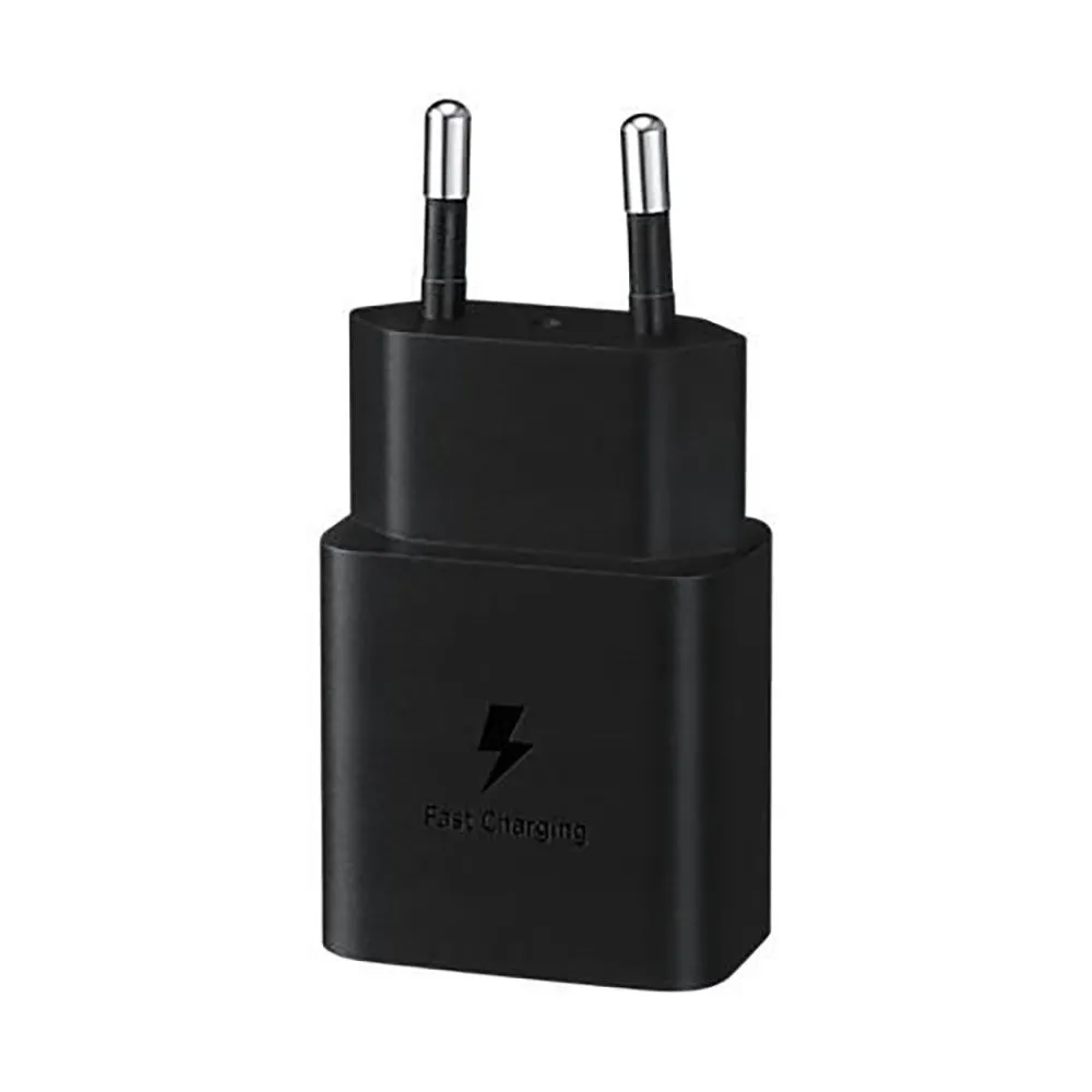 Original Samsung Power Fast Charger 15W Vægoplader m. USB-C til USB-C Kabel - Sort