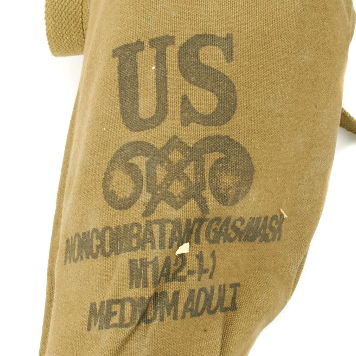 Original U.S. WWII Noncombatant Gas Mask M1A2-1-1 Unissued in Box - NOS