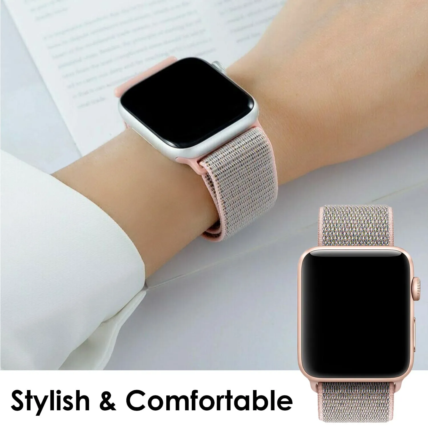 Pack of 4 Nylon Sport Strap For Apple Watch Band 42mm 44mm 45mm 49mm Men Women- C