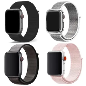 Pack of 4 Nylon Sport Strap For Apple Watch Band 42mm 44mm 45mm 49mm Men Women- C