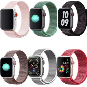 Pack of 6 Nylon Sport Strap For Apple Watch Band 38mm 40mm 41mm Men Women- C