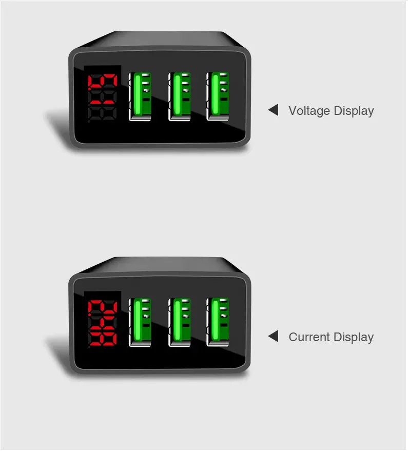 PBG 3 port LED Display Wall Charger and XL10FT Charger Compatible for Iphone Cable Bundle