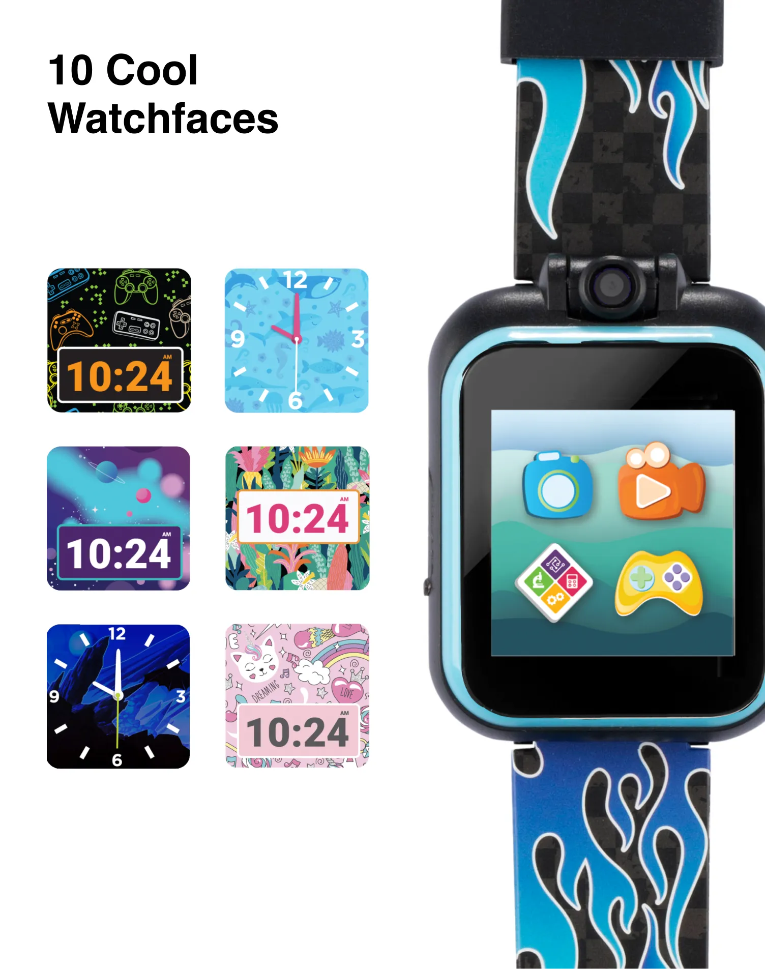 PlayZoom 2 Kids Smartwatch: Blue Racing Flames