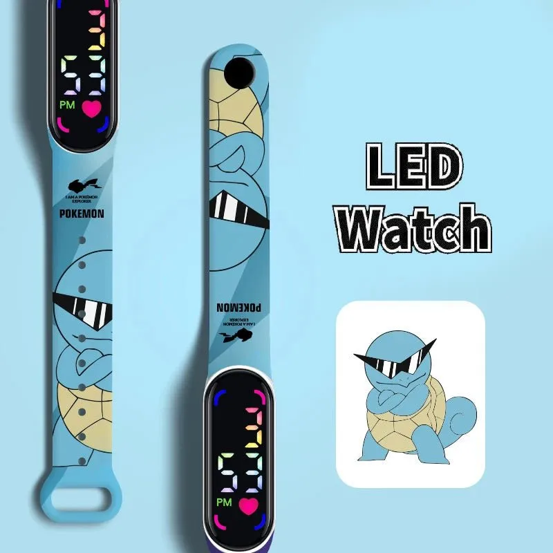 Pokemon Strap LED Electronic Watch – Colorful Pikachu Digital Bracelet for Kids