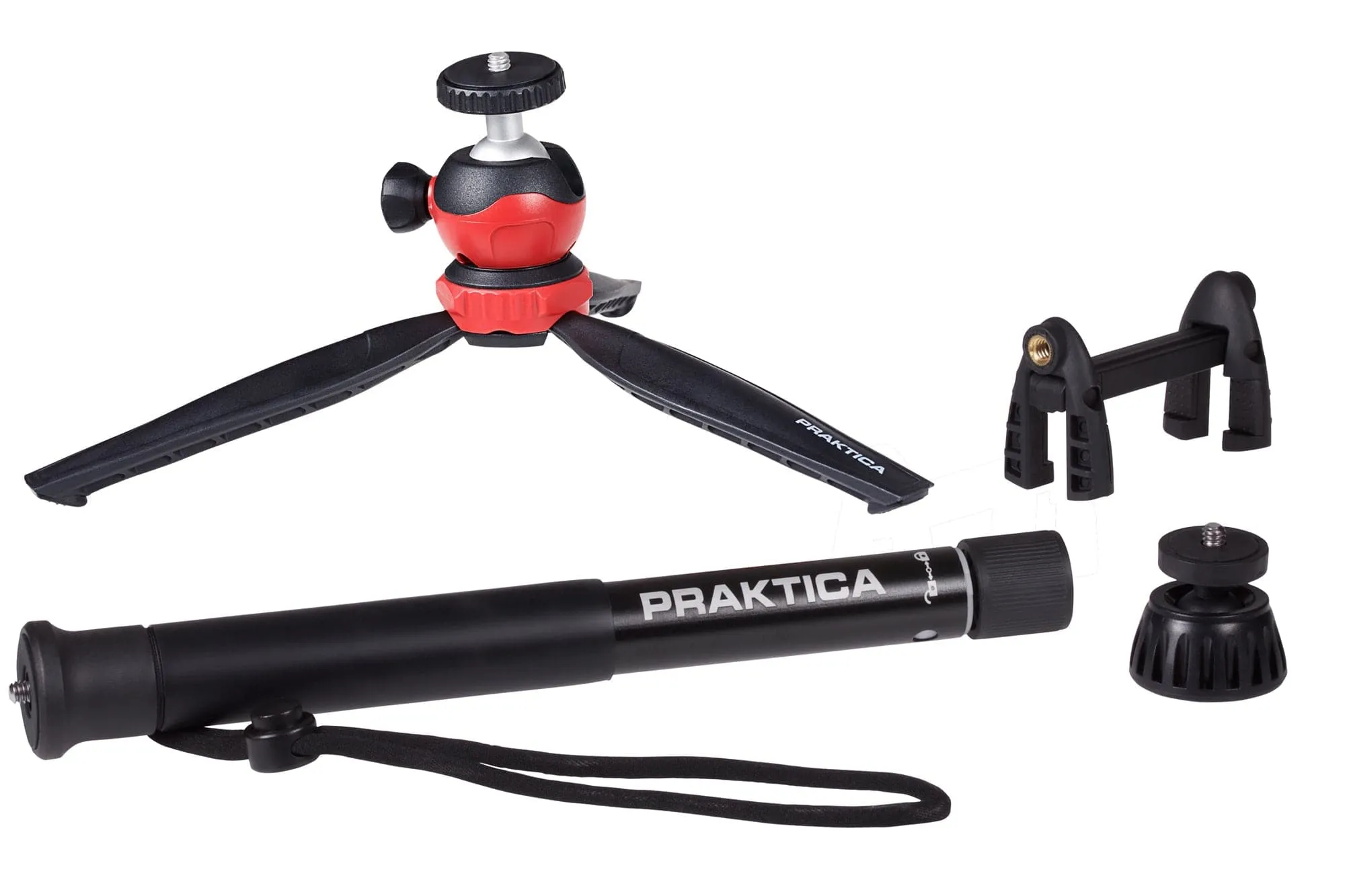 PRAKTICA Vloggers Desktop Tripod Kit with Phone Mount and Monopod Adapter - Black