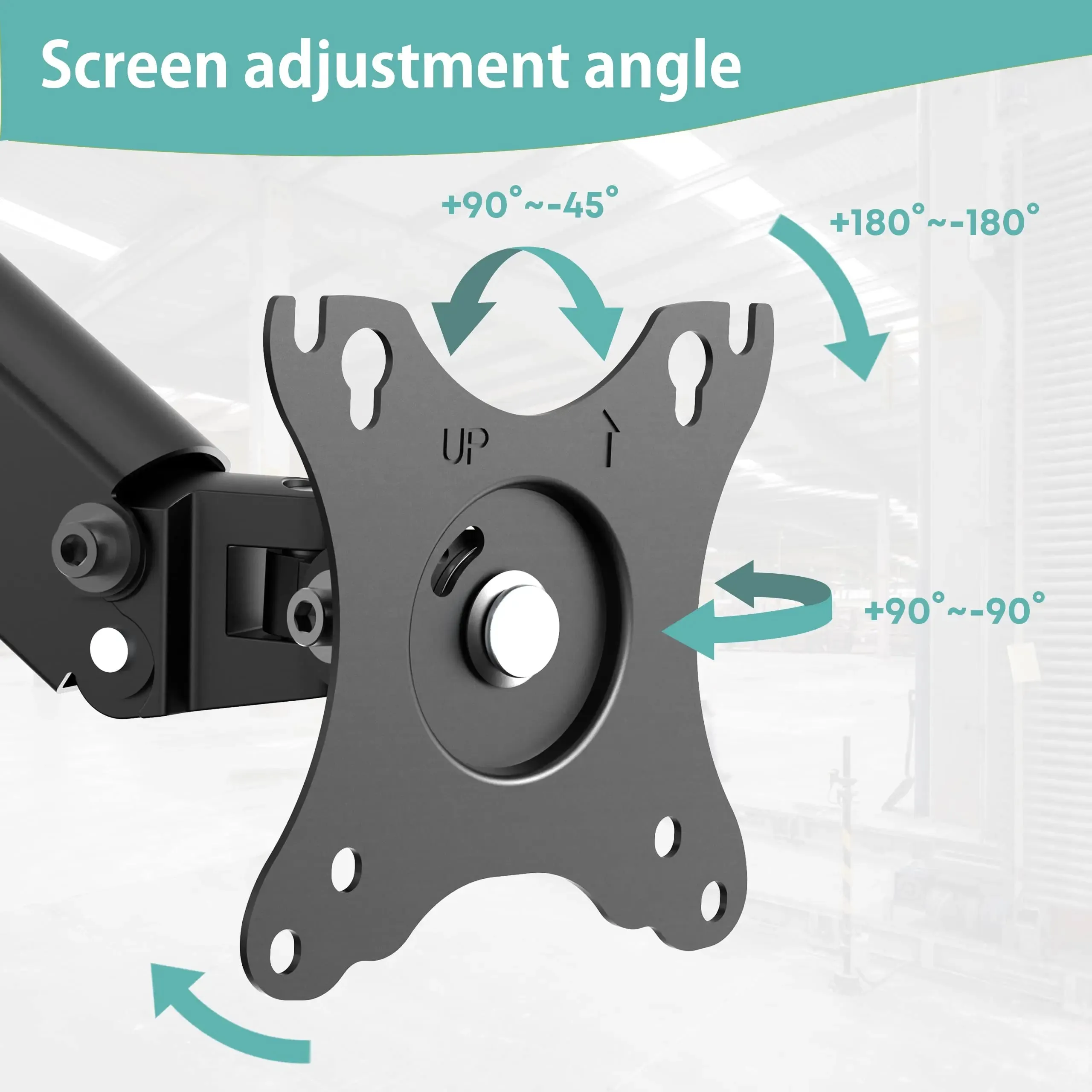 PUTORSEN Height Adjustable Lever Monitor Mounting Arm for 17-27 inch screens