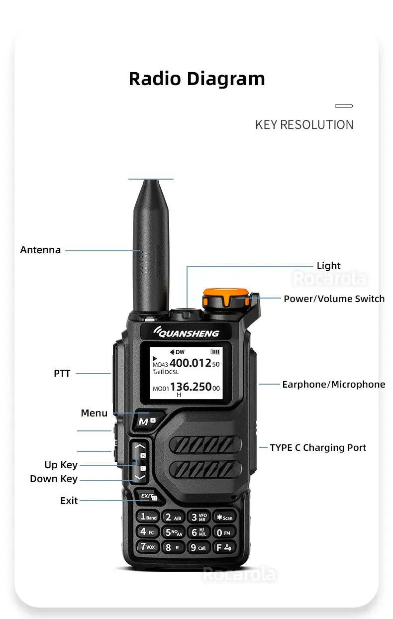 Quansheng UV K5 Walkie Talkie Portable Radio Am Fm Two Way Radio Commutator Station Amateur Ham Wireless Set Long Range Receiver