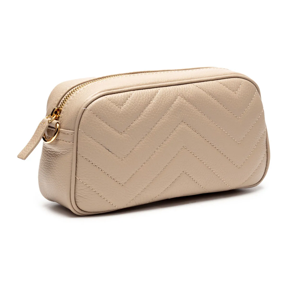 Quilted Tapered Crossbody Bag - Biscuit