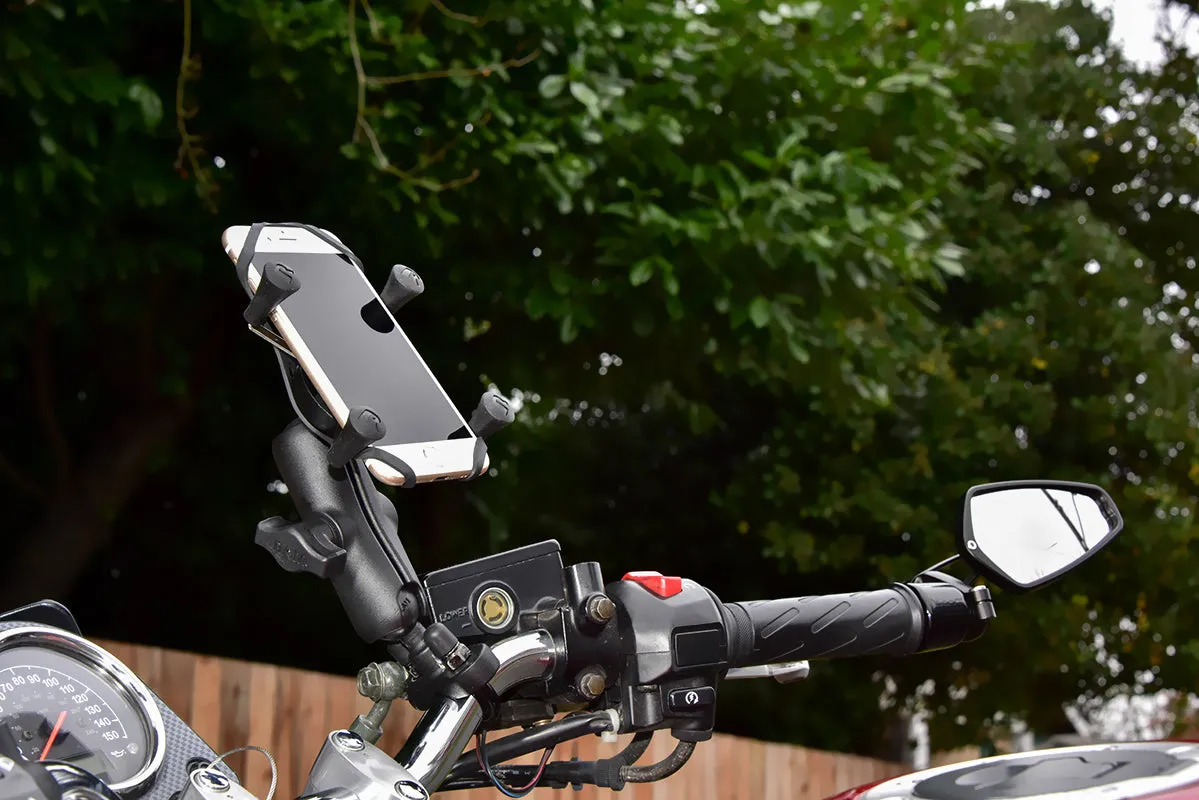 RAM Mounts Kit: Handlebar Rail Mount with U-Bolt Base   Standard X-Grip Phone Cradle