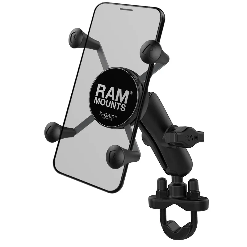 RAM Mounts Kit: Handlebar Rail Mount with U-Bolt Base   Standard X-Grip Phone Cradle