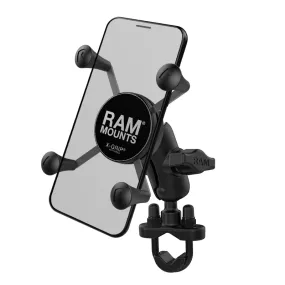 RAM Mounts Kit: Handlebar Rail Mount with U-Bolt Base   Standard X-Grip Phone Cradle