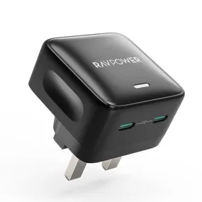 RAVPOWER 35W PD Pioneer 2 Port USB-C Wall Charger - PC1031