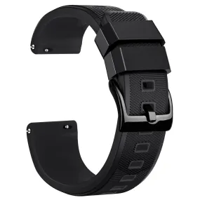 Ritche Sports Silicone Watch Bands Quick Release-Black/Black Buckle