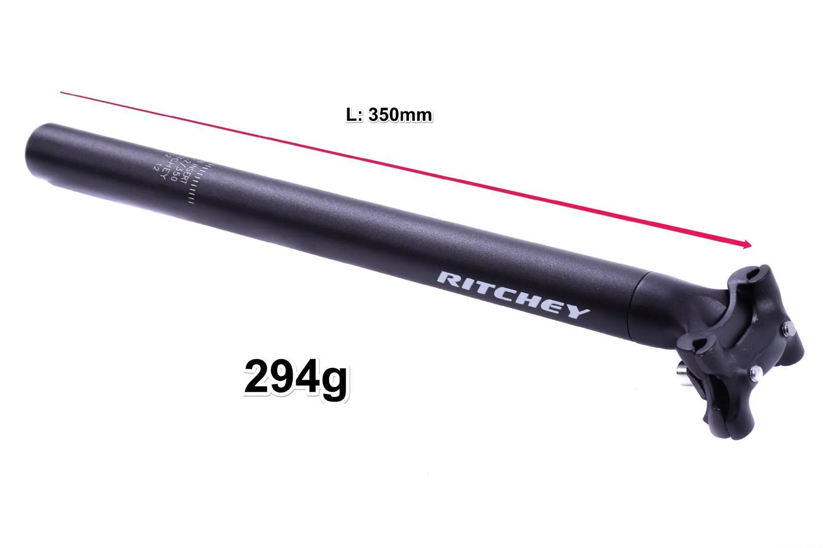 RITCHEY LIGHTWEIGHT ALLOY TWO PIECE SEAT POST 27.2mm x 350mm SEAT PIN MATT BLACK