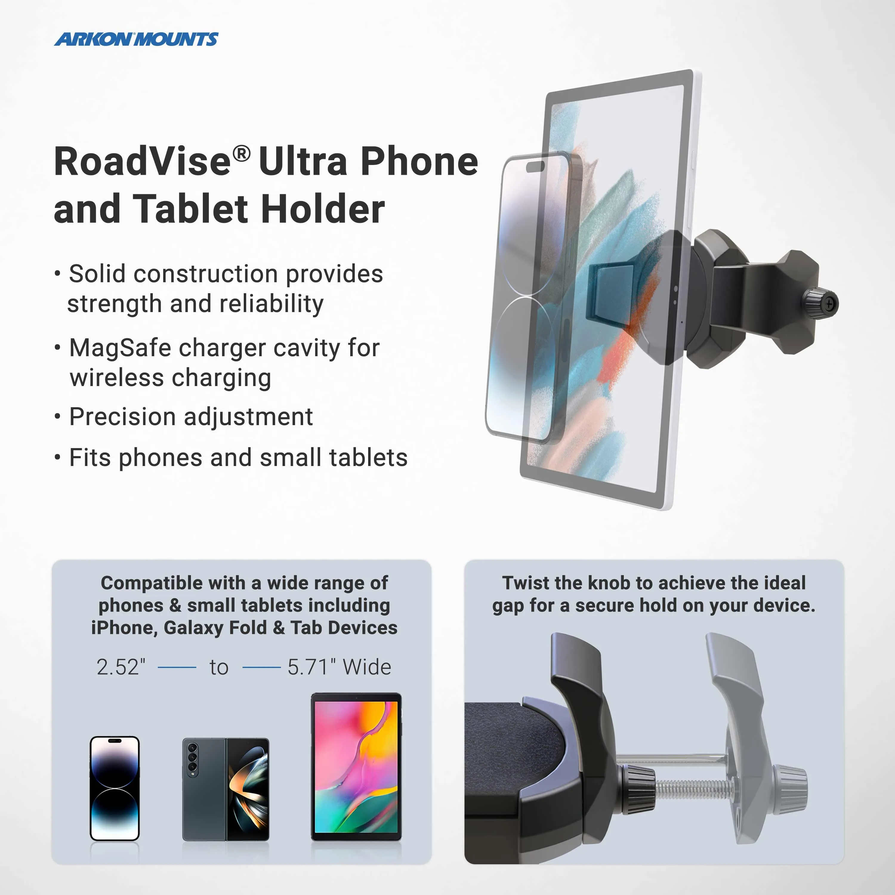 RoadVise® Clamp Mount with RoadVise® Ultra Holder