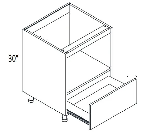 RTA - Lacquer White - Base Microwave Cabinet | 27"W x 30"H x 23.8"D