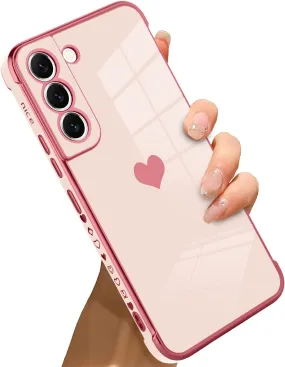 Samsung Galaxy S21 Case Love Heart Plating Electroplate Case