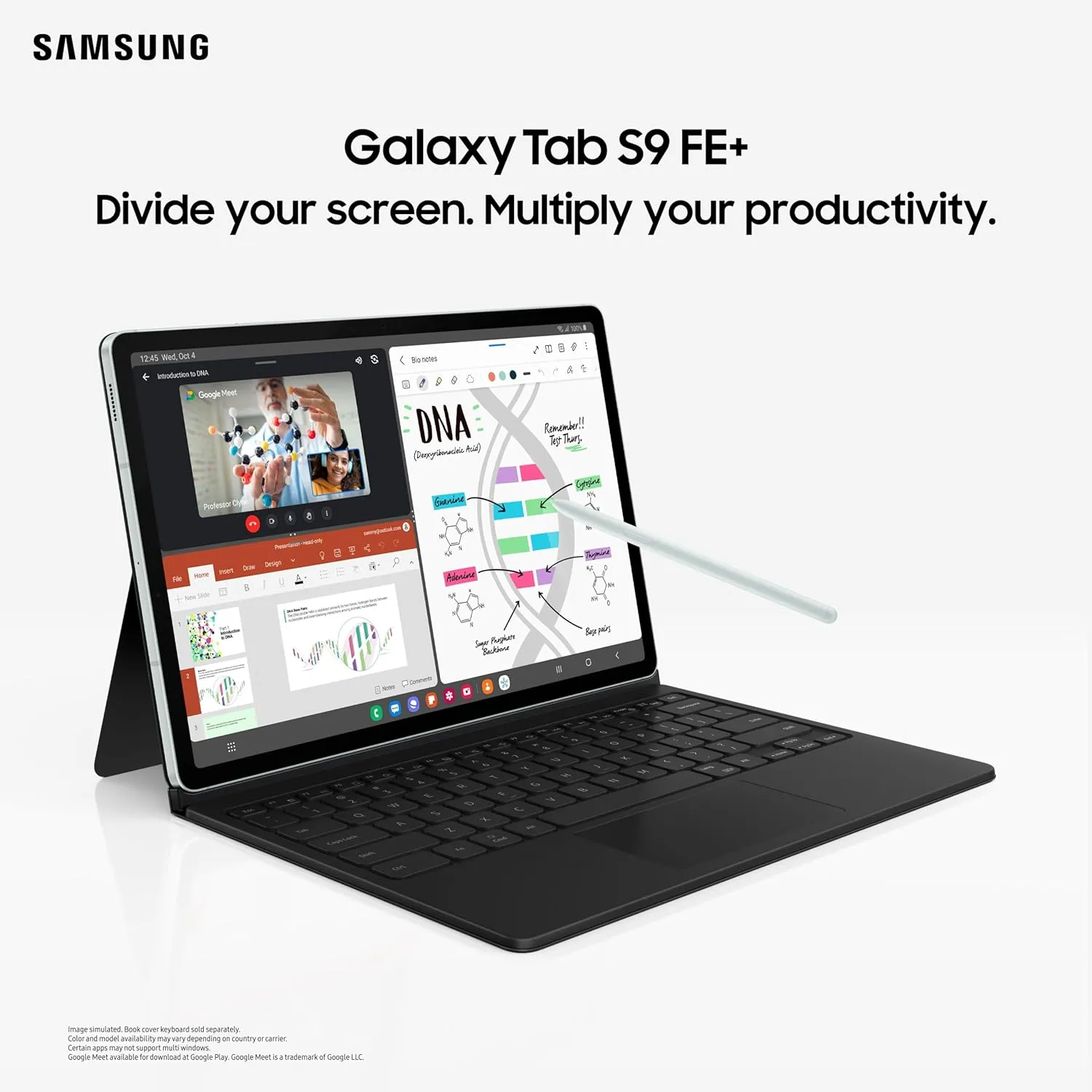 Samsung Galaxy Tab S9 FE , S Pen in-Box, 31.50 cm (12.4 inch) Display, RAM 8 GB, ROM 128 GB Expandable, Wi-Fi, IP68 Tablet, Gray