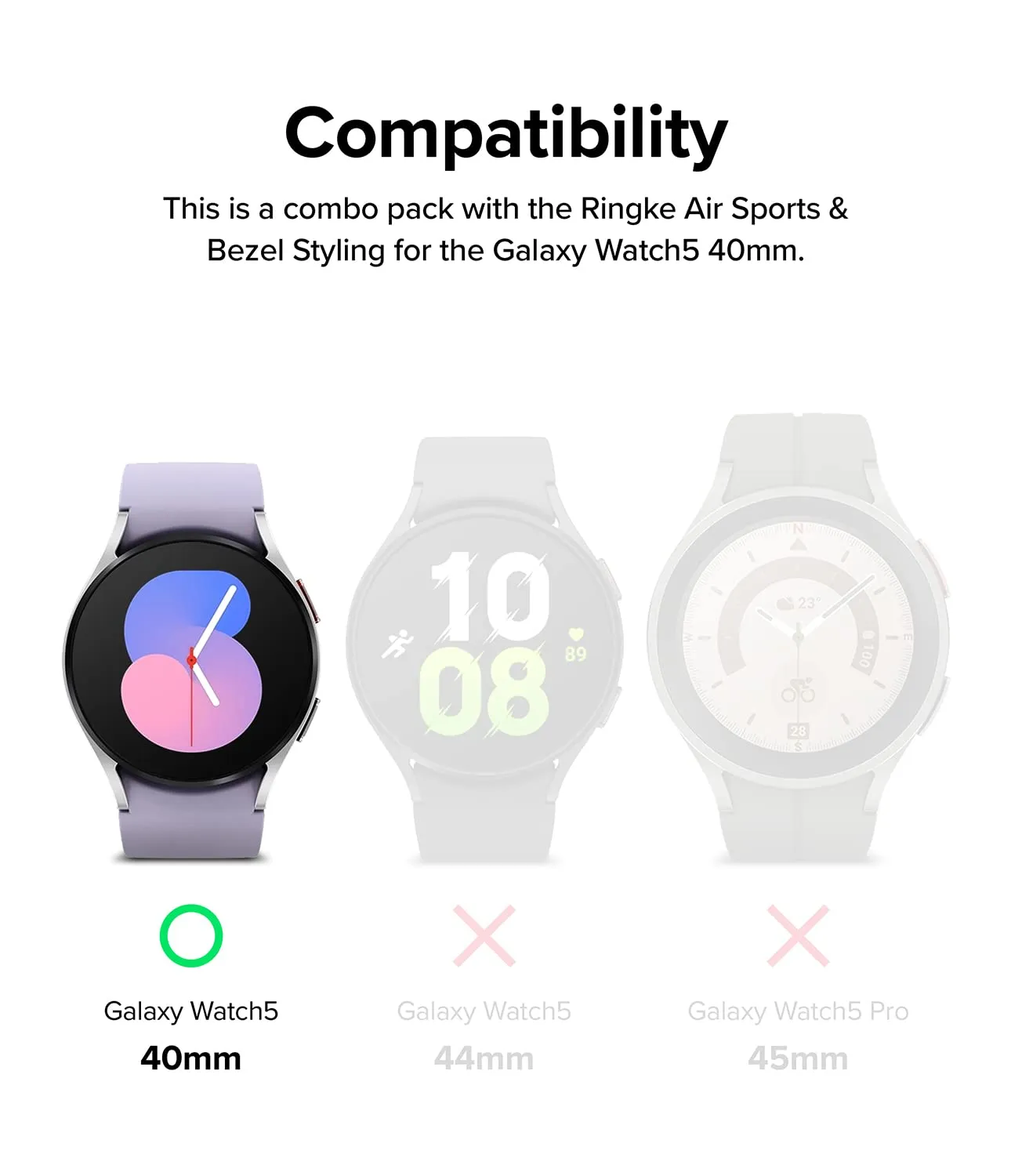 Samsung Galaxy Watch 5 40mm | Air Sports Bezel Combo Pack| Black   40-10