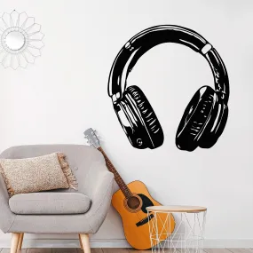 SnappySticker Headphones Wall Sticker PVC Vinyl Easy to Stick (27 X 27)