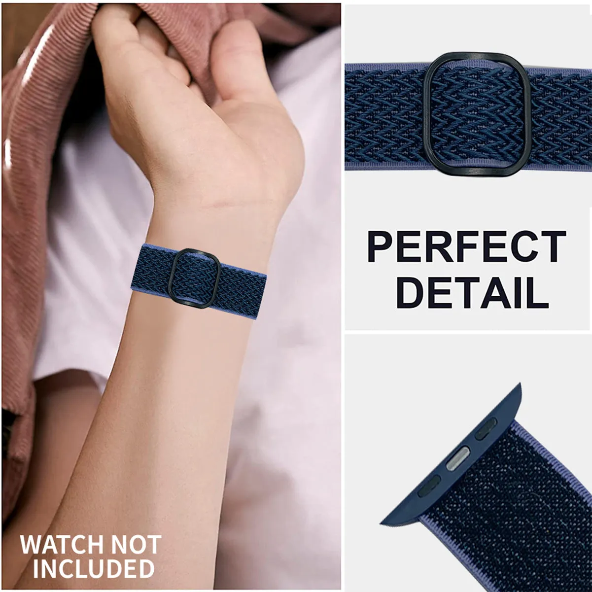 Solo Loop Braided Strap For Apple Watch 42/44/45/49mm- Midnight Blue