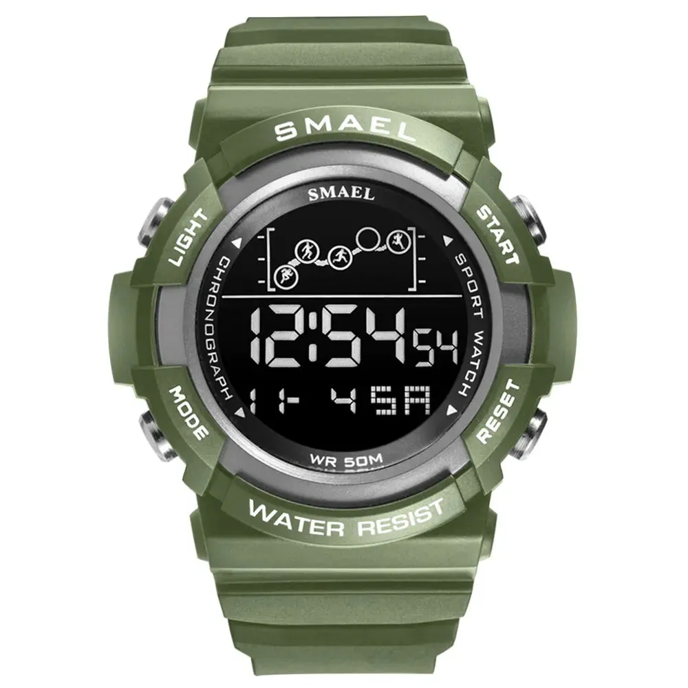 Sport Watch Men Digitak Clock SMAEL Mens Wristwatches LED Alarm Clocks Male Army Green Bracelet 1426  Waterproof Watches Digital