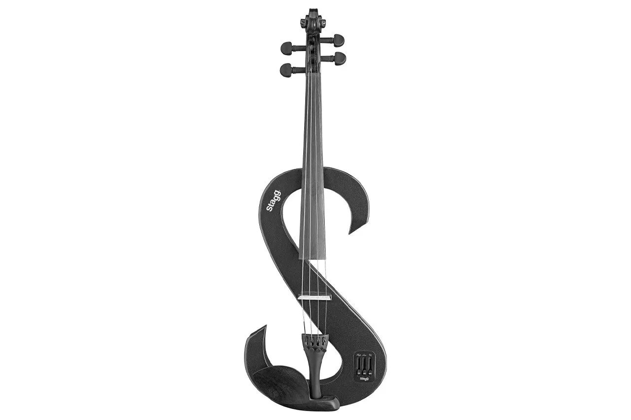 Stagg 4/4 S-Shaped Black Electric Viola w/ Soft Case