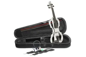 Stagg EVN X-4/4 WH 4/4 Electric Violin Set with Soft Case and Headphones - White